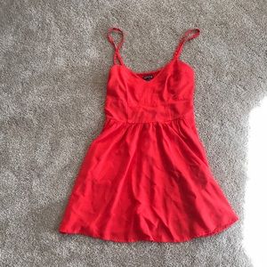 Red dress.